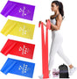 COFOF Resistance Bands, Exercise Band with 4 Resistance Levels,1.8m/5.9ft long Stretch Bands with Carry Bag & Exercise Guide, Straps for Yoga, Pilates,Strength Training and Physiotherapy.