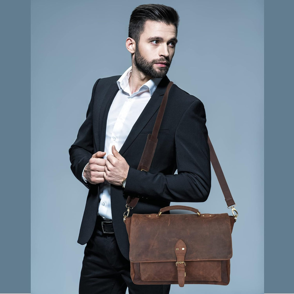 Oak Leathers Leather Laptop Messenger Bag Office Briefcase Travel Bag For Men And Women College Bag Office Laptop Bag.