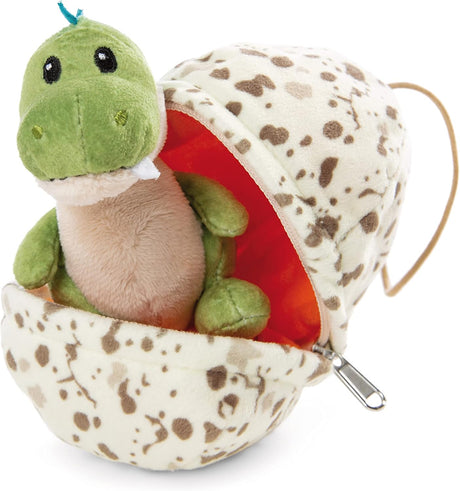 NICI 48804 Soft Toy Dino Baby boy in Egg 13cm Green, Beige, 13 cm.