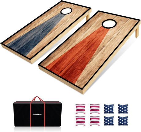 Cornhole Set-4'x 2' /3'x 2'Corn Hole Boards Set, Solid Wood Cornhole Game Outdoor Set, Corn Holes Outdoor Game, Corn Hole Sets with Bags Regulation Size, Perfect for Lawn, Backyard, Beach, Park.