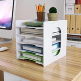 PUNCIA 5-Tier Office Paper Organizer for Desk Desktop File Holder Desk Letter Tray & A4 Paper Holder Document Storage Rack for Home Office School.