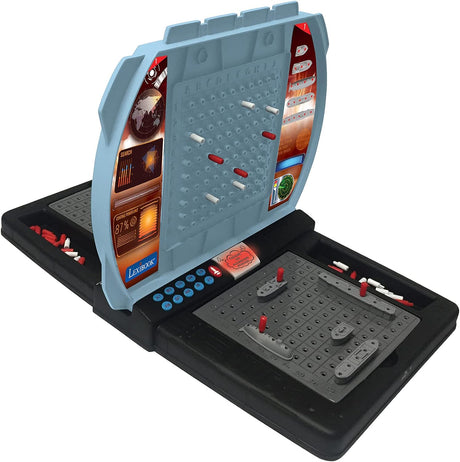 Lexibook GT2800i1 Talking Sea Battle (French, English, Spanish, Portuguese), Electronic Board Game 1 or 2 Players, Interactive, Light and Sound Effects, Strategy, battery Operated, Grey/Black, white.