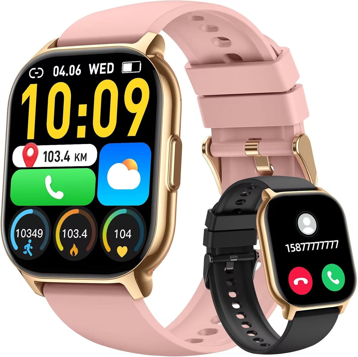 Smart Watch for Men Women (Answer/Make Call), 2.1"HD Smartwatch with Heart Rate/Sleep Monitor/Pedometer/Calories, 130+ Sports Fitness Tracker Watch, IP68 Waterproof Activity Tracker for Android iOS.