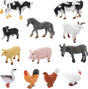 cobee Farm Animal Figurines, 12 Pieces Realistic Farm Animal Figures Toys Simulation Farm Animals Playset Miniature Party Favors Bath Toys.