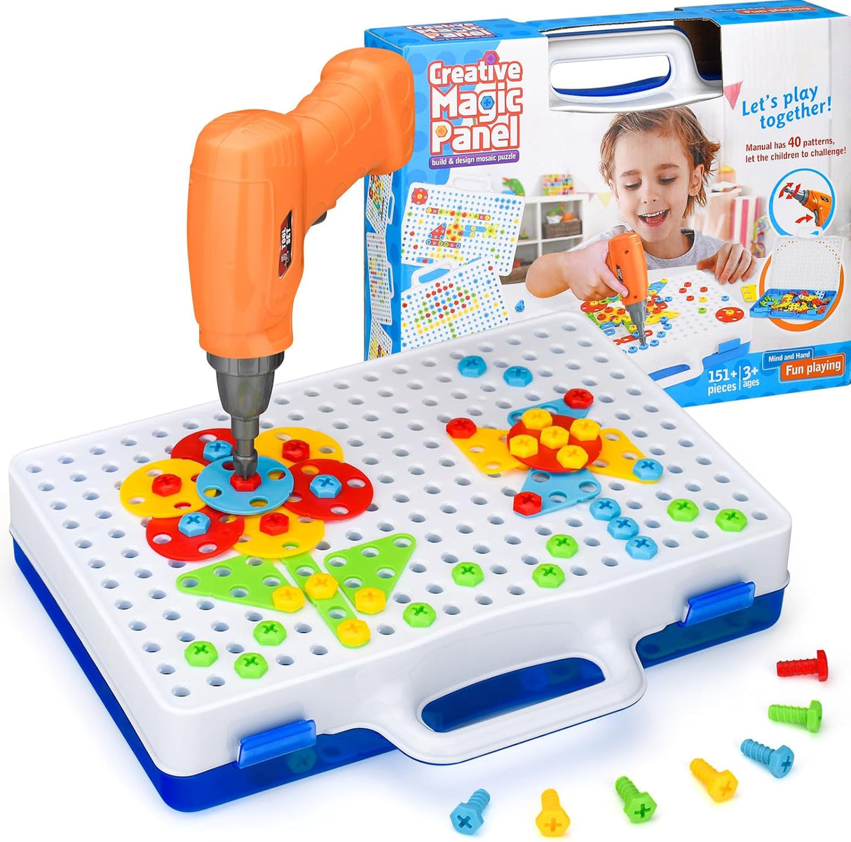 SHAWE 3D Take Apart Toy for 3 4 5 Years Old Boys– Creative Construction Toy Kit – Puzzles Assembly DIY Play Toy Set with Storage Box.