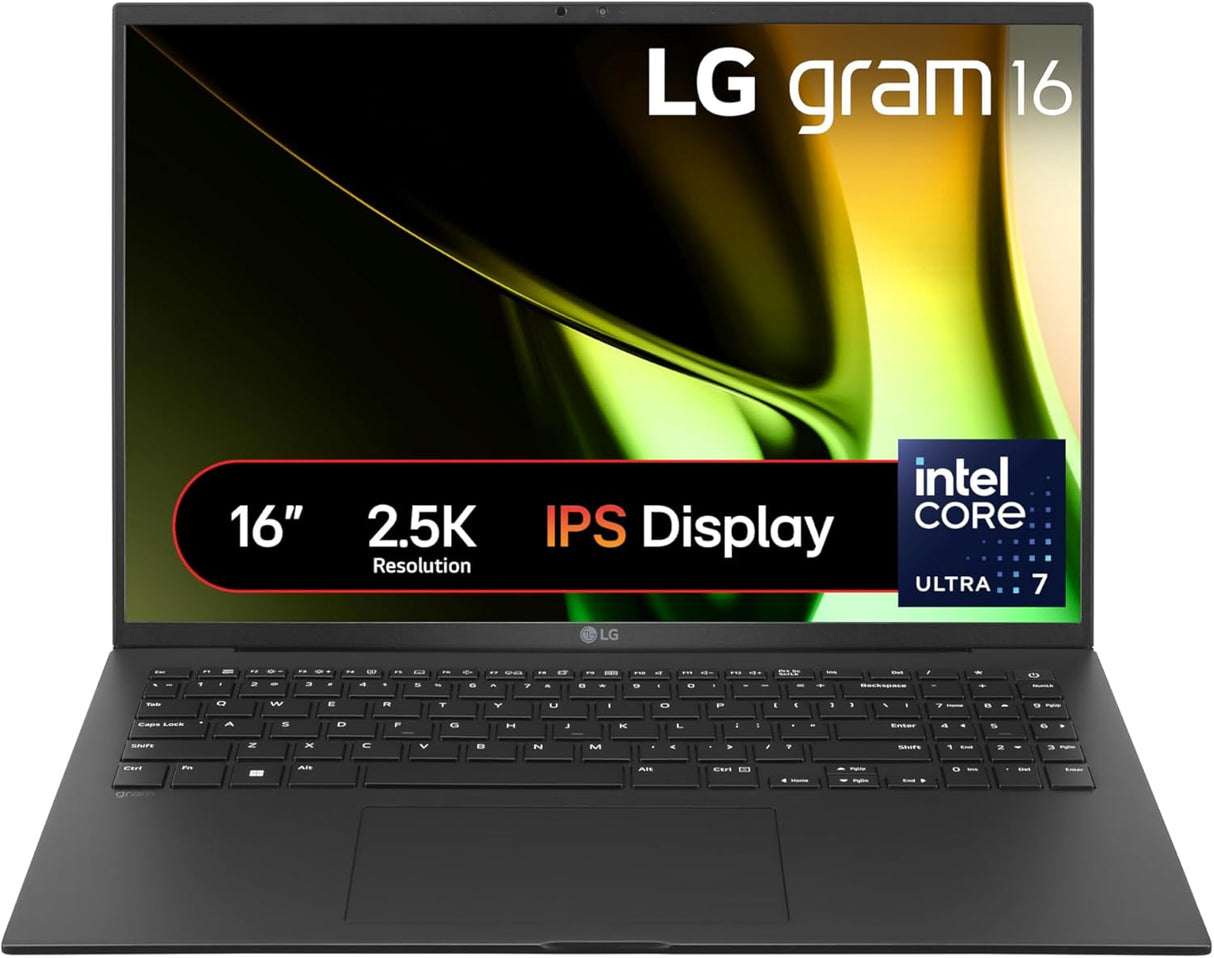 LG gram 2024 16Z90S 16 inch Ultra-Lightweight Laptop, Intel Core Ultra 7 Processor up to 4.8GHz, 16GB RAM, 1TB SSD, Windows 11 Home (Obsidian Black).