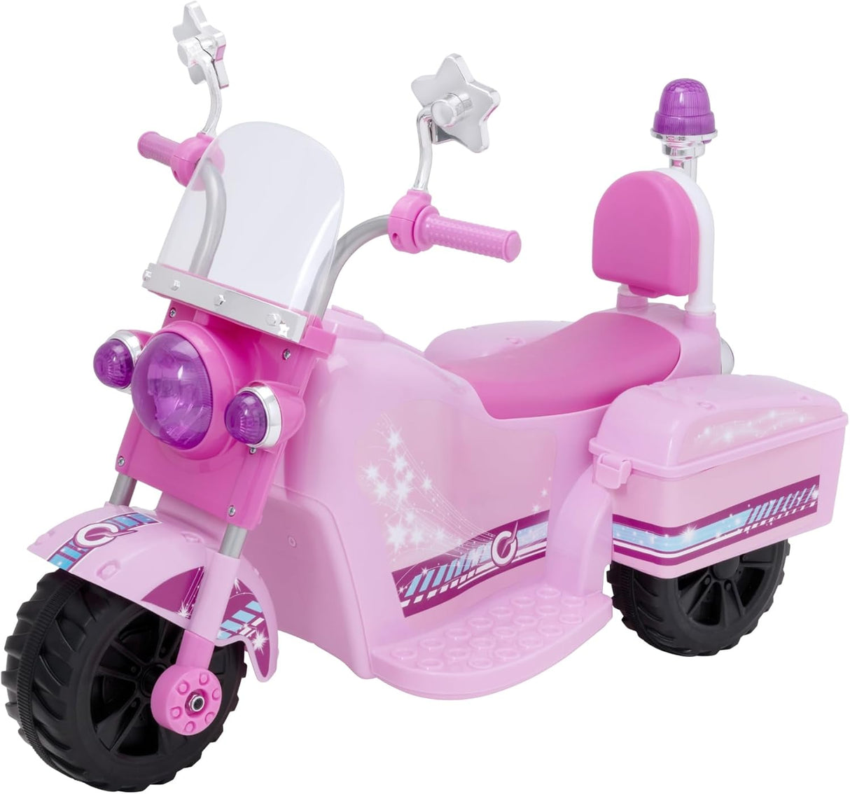 EVO Electric Ride On Pink Shimmer Trike | Electric Sit On Toy | 6V Battery Powered Kids Motorised Toy Vehicle Ride On | Pedal Driven Quad Bike With Footrests | 3+.