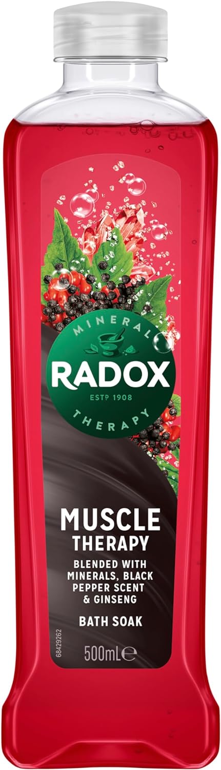 Radox Mineral Therapy Muscle Therapy Bath Soak uniquely blended with minerals & herbs for a rejuvenating bubble bath 500 ml.