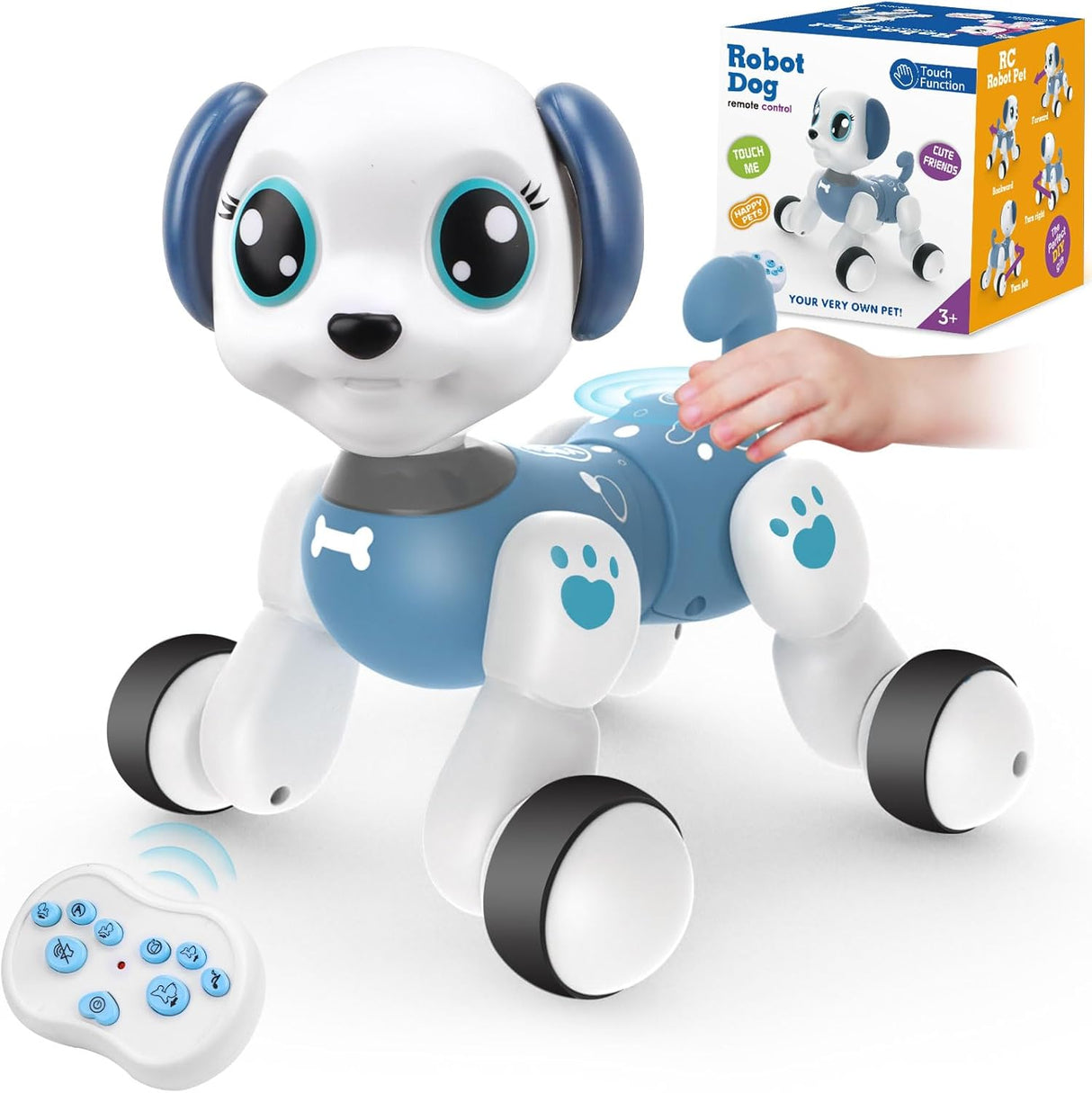 Britik Toys for 3-8 Year Old Kids: Remote Control Robot Dog for Kids Toys for Boys Age 3 4 5 6 7 8 Year Old Birthday Present Toy for Kids Girls Interactive & Smart Robot Electronic Pets Toys RC Dog.