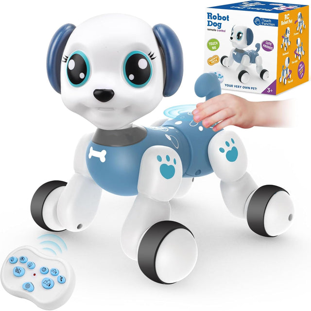 Britik Toys for 3-8 Year Old Kids: Remote Control Robot Dog for Kids Toys for Boys Age 3 4 5 6 7 8 Year Old Birthday Present Toy for Kids Girls Interactive & Smart Robot Electronic Pets Toys RC Dog.