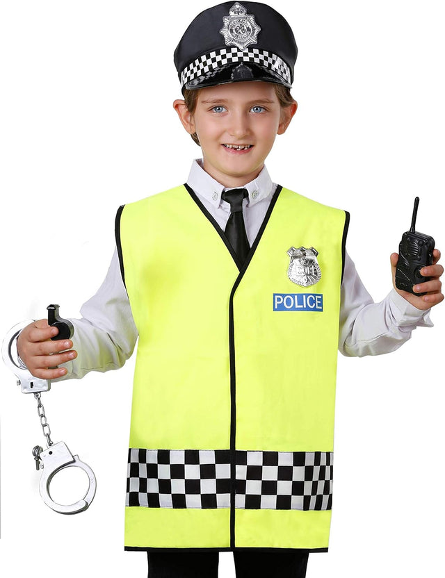 Matissa & Dad Children's Police Officer Role Play Costume and accessory Set Kids Boys Girls.