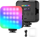 NEEWER Magnetic RGB Video Light, 360° Full Color RGB61 LED Camera Light with 3 Cold Shoe Mounts/CRI 97+/20 Scene Modes/2500K-8500K/2000mAh, Small Panel Light for Portable Photography Selfie Lighting.