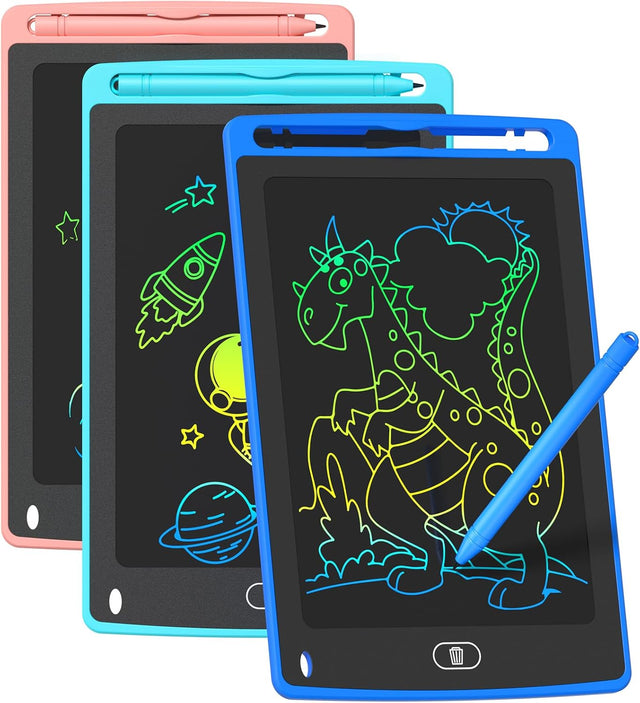 3 Pack LCD Writing Tablet for Kids, 8.5 Inch Colorful Doodle Board Drawing Tablet, Educational Learning Toys Birthday Gifts for Kids Age 3 4 5 6 7 8 Year Old Boys and Girls Toddlers.