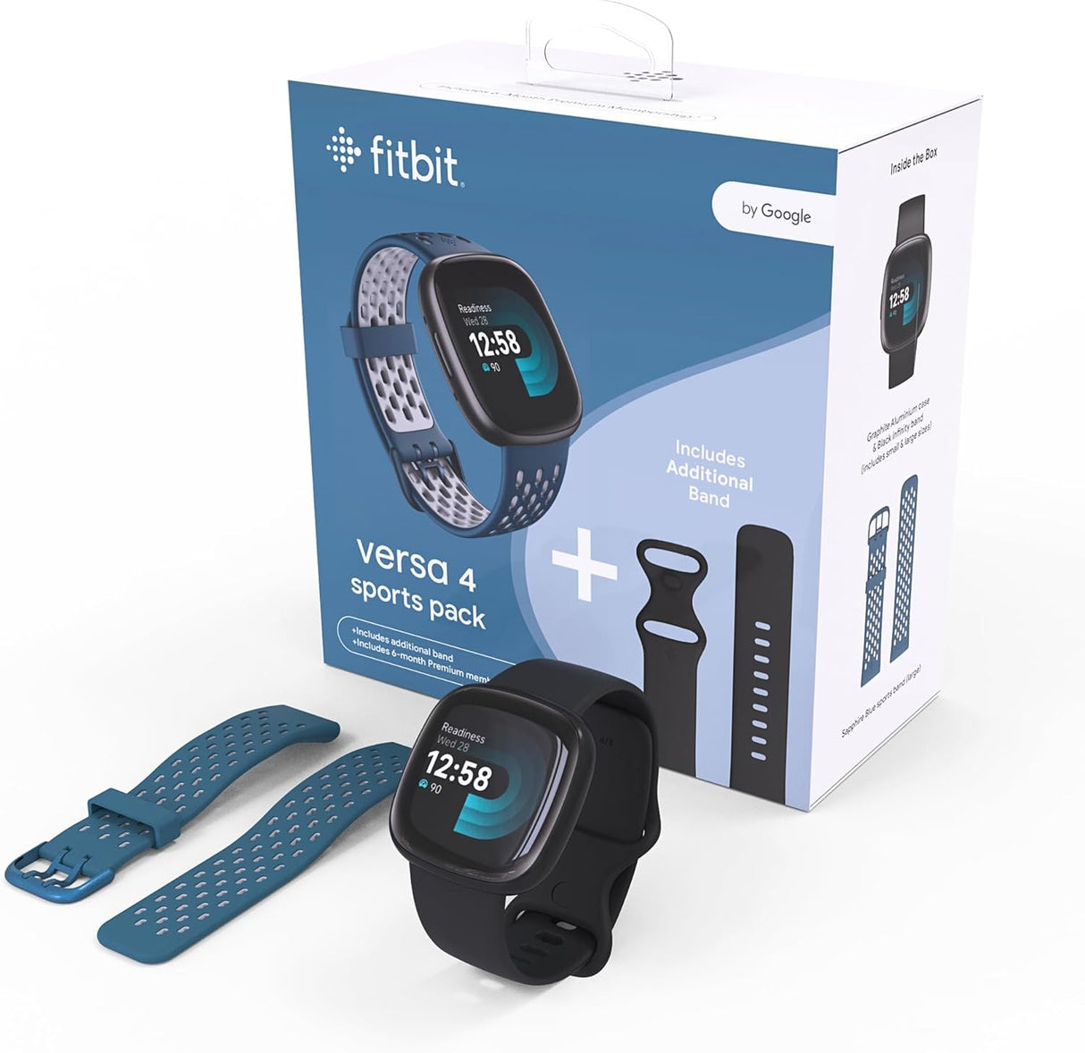 Google Fitbit Versa 4 Fitness Smartwatch with built-in GPS and up to 6 days battery life - compatible with iOS 15 or higher & Android OS 9.0 or higher.