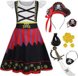 Berich Kids Pirate Costume Girls World Book Day Costumes Kids Halloween Role Play Fancy Dress up Pirate Accessories.