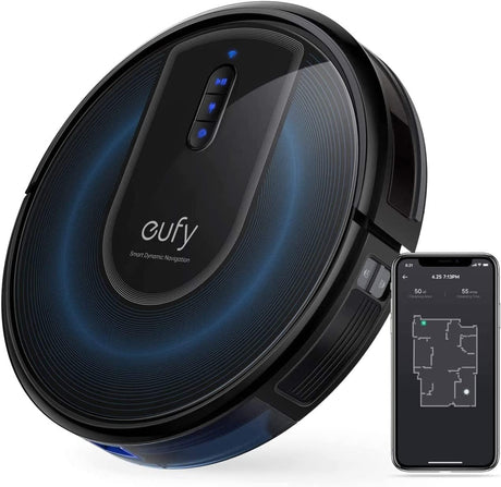 eufy L60 Robot Vacuum Cleaner with Self Empty Station, Hair Detangling Technology, Up to 60 Days of Hands Free Cleaning, Ultra Strong 5,000 Pa Suction to Remove Hair, Dust, iPath Laser Navigation.