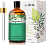 PHATOIL Peppermint Essential Oil 100ML, Pure Premium Grade Peppermint Essential Oils for Diffuser, Humidifier, Aromatherapy, Candle Making.