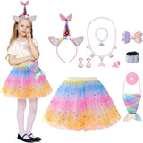 ACWOO Unicorn Costume, LED Light Up Unicorn Dress Princess Fancy Dress Up with Unicorn Headband and Fibre Optic Wand, Girl Fairy Tutu Skirt for Party Cosplay Princess Dress Up (2-10 Years) Pink.