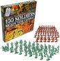 100 Piece World War II Plastic Toy Soldiers Traditional Green and Brown Army Men Soldier Figures with Battlefield Weapon Accessories Kids Military War Games Action Figures Combat Force Model Playset.