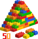 WYSWYG Big Building Blocks Sets for Age 3-5, Large Building Bricks Compatible with duplo Bricks and Major Brands, Kid Building Blocks for Ages 3 4 5 6, Big Blocks Gifts for Boys Girls,50PCS.