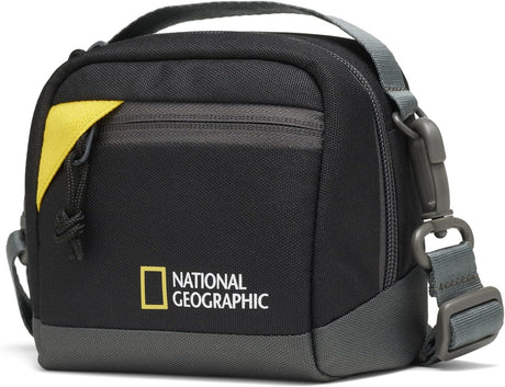 National Geographic Camera Pouch for Compact Cameras, Action Camera, 360 Cameras, or Small Accessories, Integrated Belt Loop, Detachable Strap, Ultra-Lightweight, NG E1 2350, Black [Amazon Exclusive].