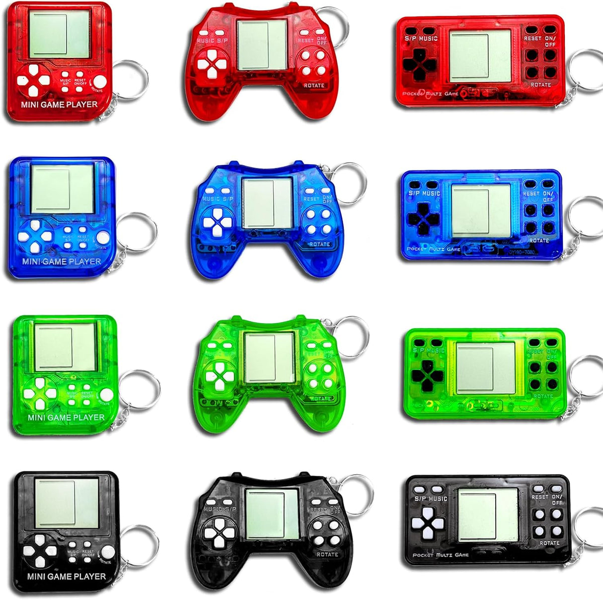 SJOAUET Video Game Party Favors, 12Pcs Video Game Keychain, Birthday Gaming Party Gifts, Mini Game Console for Kids Classroom Prizes, Goodies Bags Stuffer, Backpack.