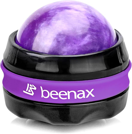 Beenax Massage Roller Ball (Set of 2), Sore and Tight Muscle Pain Relief, Manual Self Massager, Relax Shoulders, Arms, Neck, Back, Legs, Calves, Foot and Body Tension, Essential Oil or Lotion.