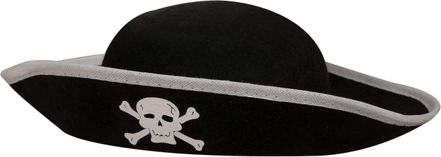 Wowow Toys & Games Pirate Hat | Kids Pirate Costume Accessory | Black Pirate Hat With Skull And Bones | Childrens Pirate Costume Hat | Kids Fancy Dress Accessories | Suitable For Ages 3+.