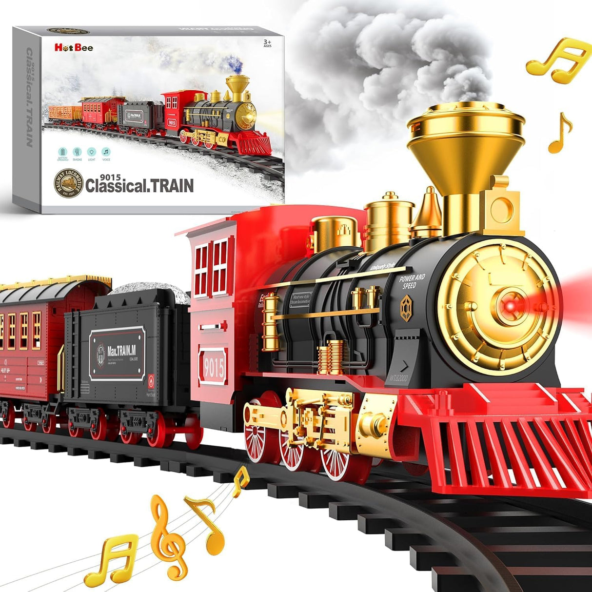 Hot Bee Train Set, Trains for Kids Adults Boys, Electric Train Set, Steam Train, Kids' Play Trains & Trams, Model Train, Train Track Toys for Boys.