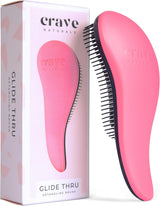 Crave Naturals Glide Thru Detangler Hair Brush, Brush for Wet, Dry, Curly, and Straight Hair, Perfect Stocking Fillers - Detangler Brush - Detangle Hairbrush for Women, Adults & Kids - Turquoise