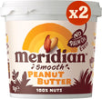 Meridian Smooth Peanut Butter 1kg Twin Pack (2 x 1kg Tubs) - Vegan, Free From Palm Oil, Made With 100% Nuts.