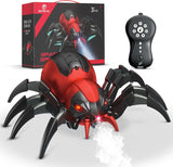 sumsync Remote Control Spider Kids Toys - Realistic RC Spider, Music Effect, LED Light, Toys for 3 4 5 6 7 8 9 10 11 12+ Year Old Boys/Girls, Gifts for Halloween Christmas Easter Birthday, Red.