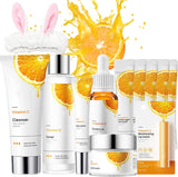 Gift Set Vitamin C Skin Care Sets & Kits - Skin Care for Teenage Girls Skincare Set - Womens Gift Sets Includes Cleanser- Serum-Eye Serum-Toner-Cream-Lip Balm-Sleeping Mask - VC Skincare Set (11PCS).