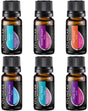 O'linear Top 6 Blends Essential Oils Set - Aromatherapy Diffuser Blends Oils for Sleep, Mood, Breathe, Temptation, Feel Good, Stress Relief.