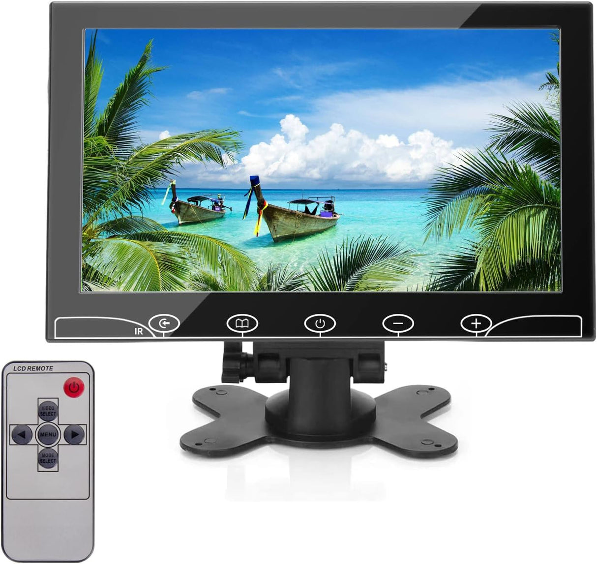 CCTV Monitor 10.1 inch, Mini Monitor 1280x800, IPS Monitor Full HD Screen 60Hz 3ms Built-in Speakers, Small Monitor w/VGA/AV/HDMI/BNC/USB Input, Raspberry Pi Monitor w/Remote Control for Computer Game.