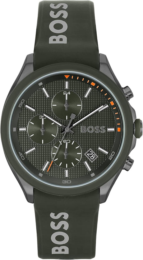 BOSS Chronograph Quartz Watch for men VELOCITY Collection with Silicone bracelet.