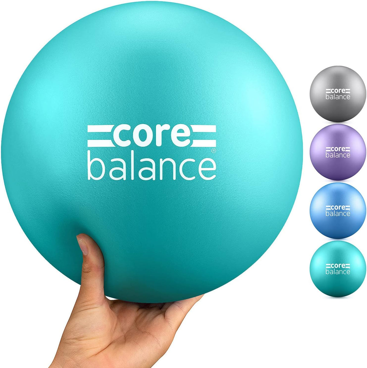 Core Balance Soft Pilates Ball 23cm / 9 Inch, Small Anti Burst, Yoga Exercise Fitness Physiotherapy Physical Training, Inflatable Straw For Easy Inflation, 200kg Weight Capacity.