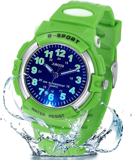 Juboos New 7 Color Kids Watches,Children Analogue Quartz Watch for Boys Girls Kids Waterproof Time Teach Watches, 7 Color Dial Soft Band Wrist for Kids Sport Outdoor Wrist Watches.