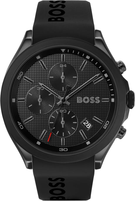 BOSS Chronograph Quartz Watch for men VELOCITY Collection with Silicone bracelet.