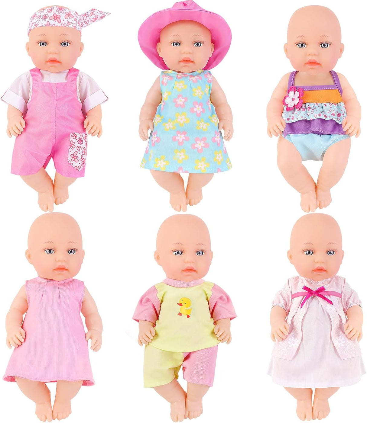 deAO 6 Set Dolls Clothes Outfits for 12 to 14 Inch Baby Dolls Dress-Up Fashion Baby Doll Clothes Accessories for New Born Baby Dolls, Dolls Clothes(Doll not included) (12 to 14 Inch).