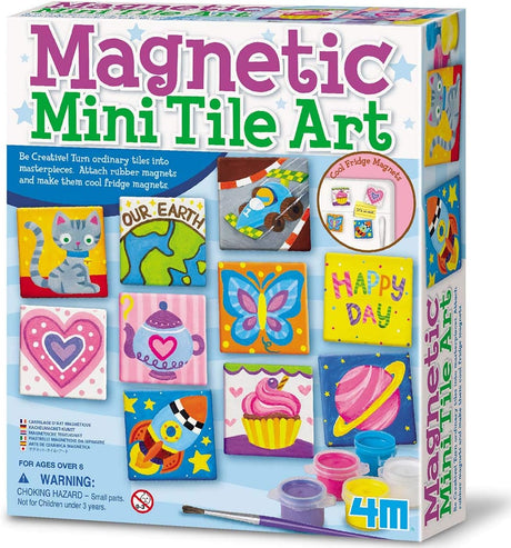 4M Magnetic Mini Tile Art - Turn Ordinary Tiles into Masterpieces, Arts and Crafts Kit for Boys and Girls 8-14 years.