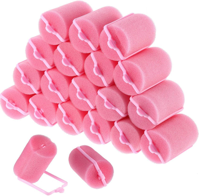 18 Pieces Sponge Hair Rollers Large Soft Foam Hair Styling Curlers 40 mm Large Size Hairdressing Curlers for Women and Kids.