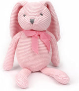 FLUFFYFUN Organic Cotton Bunny Teddy for Baby 7.1", Easter Bunny Soft Toys Rabbit Plush (pink).