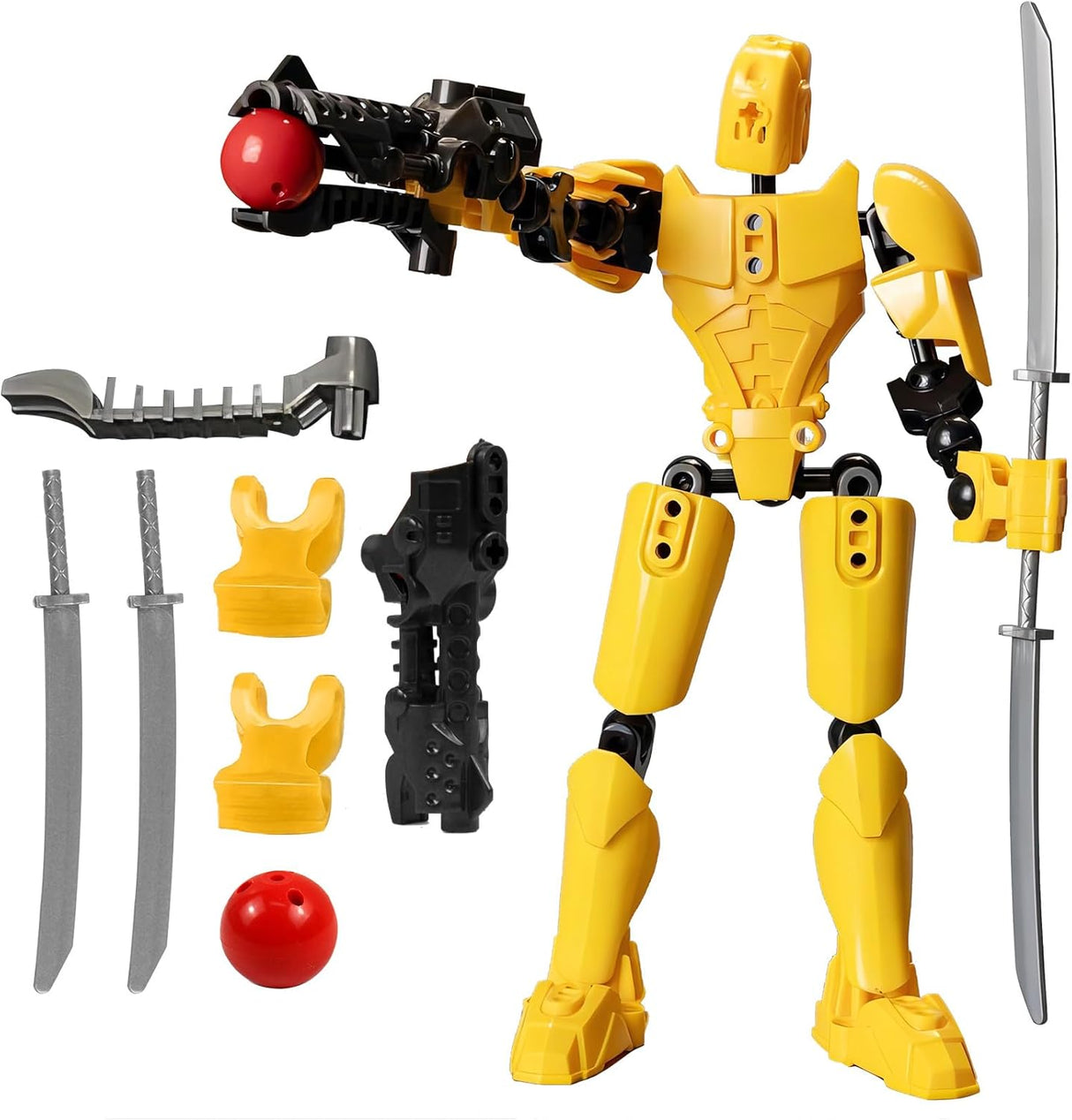 kykake Titan 13 Action Figure Action Figure PVC Action Figures Model Full Body Activity Upgraded robot Includes Hand Movements and Weapons 3D Printed Mannequin for Toys Game Gifts(orange).