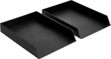 Amazon Basics Rectangular Plastic Organizer Letter Tray, 2-Pack, Black