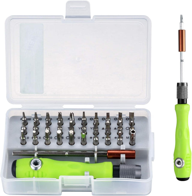 32 in 1 Precision Screwdriver Tool Set, Repair Tool Kit, Screwdriver Accessory with Non-Slip Handle, Adjustable Pole, Magnetic Work Repair Tools for Electronics, Laptop, PC, Mobile Phone.