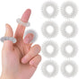 8 Pieces Spiky Sensory Finger Rings Acupressure Ring Set Silver Spikey Fidget Ring Fidget Sensory Toys for Silent Stress Reducer and Massager Improves Blood Circulation.