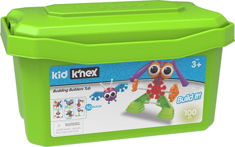 Kid K'NEX | Budding Builders Set 50 Model | Kids Craft Set with 100 Pieces, Educational ,Fun Building Toys for Boys and Girls, Construction Toys for Ages 3+ | Basic Fun 85618.