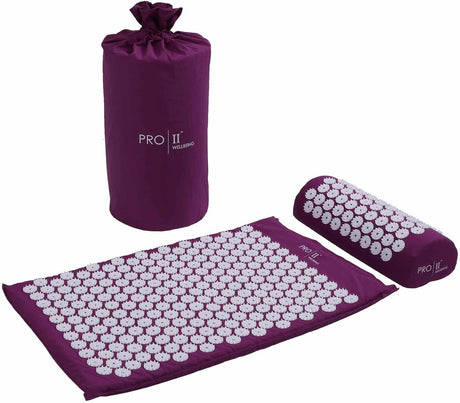 PRO 11 WELLBEING Acupressure Mat and Pillow Set with Carry Bag.