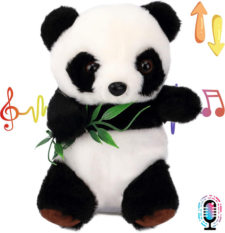 Hopearl Talking Panda Repeats What You Say Nodding Electric Interactive Animated Toy Speaking Plush Buddy Gift for Toddlers, 7''.